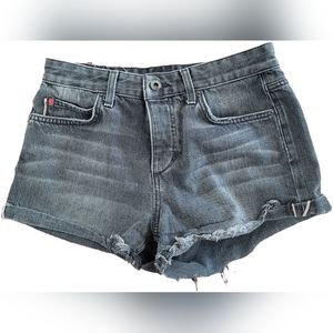 Joe's Jeans Charlie Black High Rise Raw Hem Japan Inspire Denim Shorts, 27 - EUC